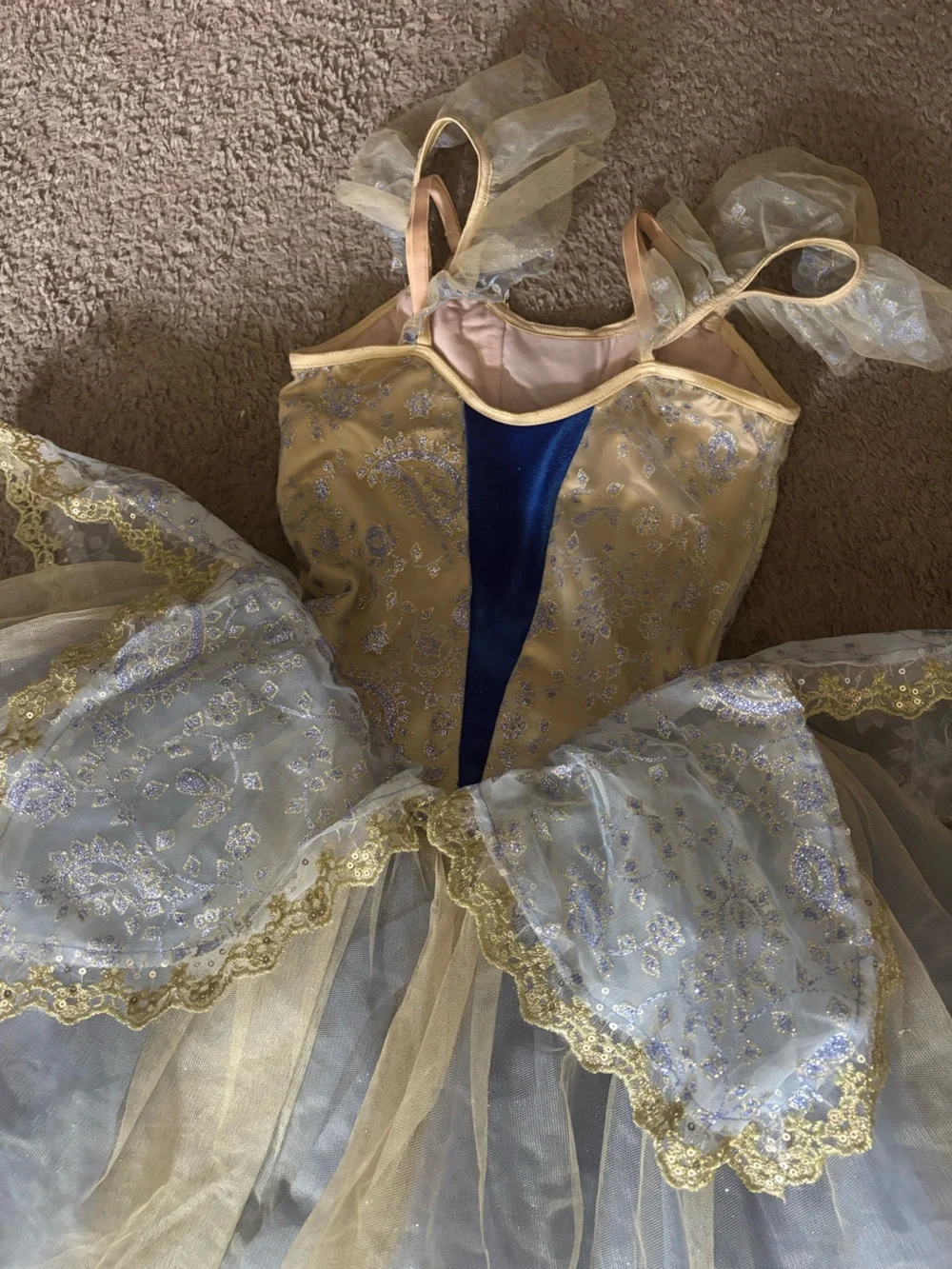 Girls Gold and Blue Ballet Costume